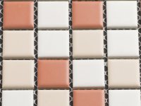 MHCE 12 white / terracotta mix matt 25x25x5mm