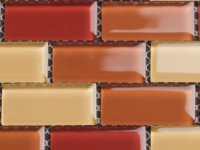 MHDN 28 - yellow / orange / red mix - brick 25x50x4mm 